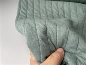 Quiltet jersey - jade med brede striber